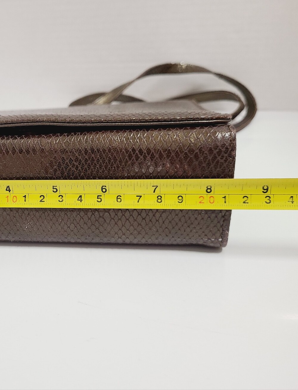 Stuart Weitzman Vintage Brown Snakeskin Embossed Leather Crossbosy Bag - Picture 12 of 16